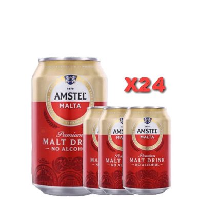 24-pack of Amstel Malta Premium Malt Drink cans (non-alcoholic)