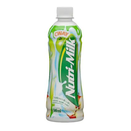 500 ml Nutri-Milk drink bottle with green and white label and white cap, showing the word Nutri-Milk and a small 'Chalá' accent mark on the label