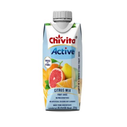 Chivita Active Citrus Mix fruit juice carton with fruit imagery on the front.