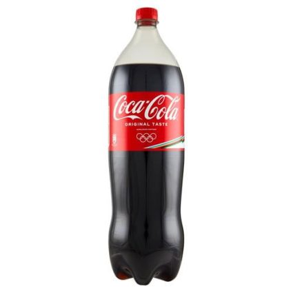 Coca‑Cola plastic bottle with red label reading 'Original Taste' on a white background