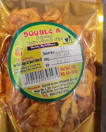 Double A Spicy Unripe Plantain Chips – Medium