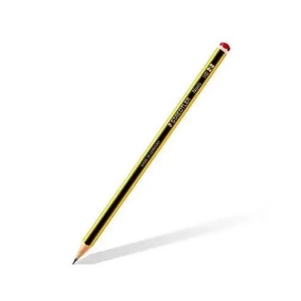 Diagonal yellow pencil with red eraser, casting a shadow on a white background.