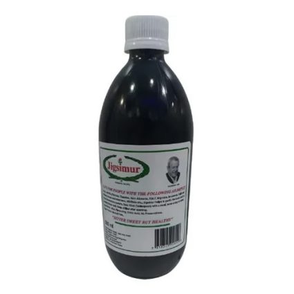 Dark plastic bottle with a white screw cap and a printed label featuring a small portrait and a barcode on the back of the label.
