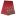 Red fabric folded with an ornate brown and white embroidered border along the bottom and a scalloped edge.