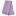 Lavender scarf with repeating red embroidered leaf patterns and a scalloped edge.