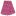 Pink fabric with dark feather-like embroidery and pink swirl motifs along a scalloped edge, likely a decorative garment