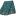 Teal fabric with silver floral and swirl pattern, folded to show decorative edge.