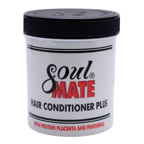 SoulMate Hair Conditioner Plus Cream - 100G - Imavug Soul Mate Hair Conditioner Plus jar with black lid and bold red Soul Mate logo on a white container, labeled for hair conditioning.