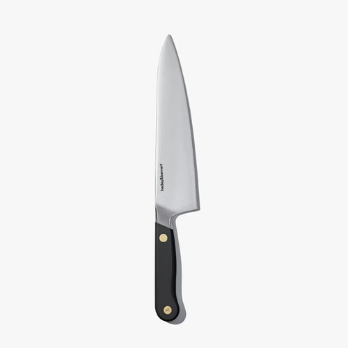 Stainless Steel Kitchen Chef Knife - Imavug Kitchen chef's knife with a black handle and brass rivets.