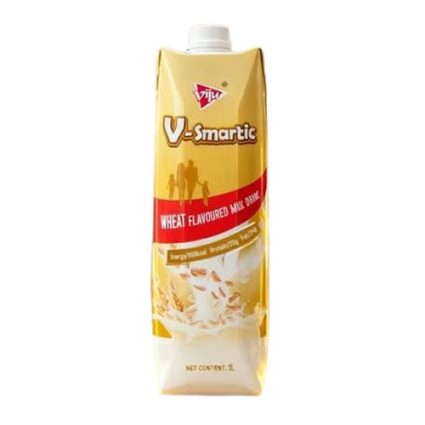 1L carton of V-smart Wheat Flavoured Milk Drink in yellow packaging.