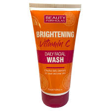 Brightening Vitamin C Daily Facial Wash tube by Beauty Formulas (orange bottle with pink cap)
