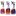 Three Room Fresh spray bottles in pink, lavender, and purple with floral labels, facing forward.