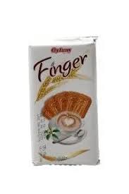 Package of Finger pastries showing a croissant with cream and a teacup image on the front.